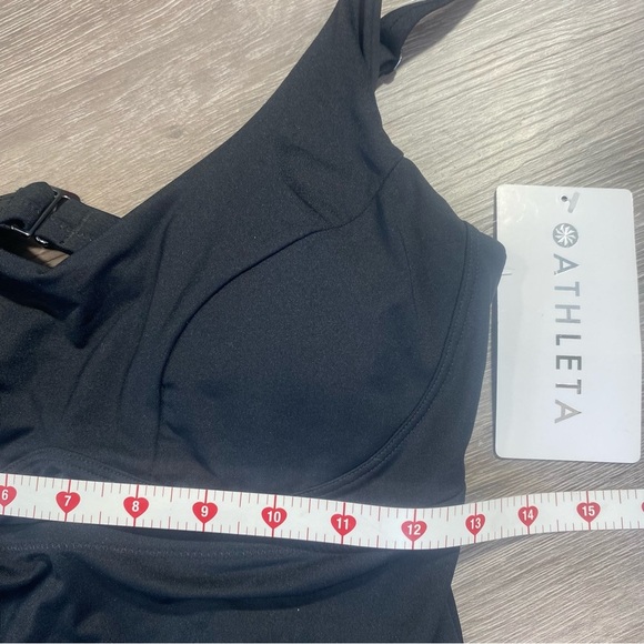 Athleta Black Ruched Tankini Swim Top Size 36 B/C NWT - Picture 8 of 11
